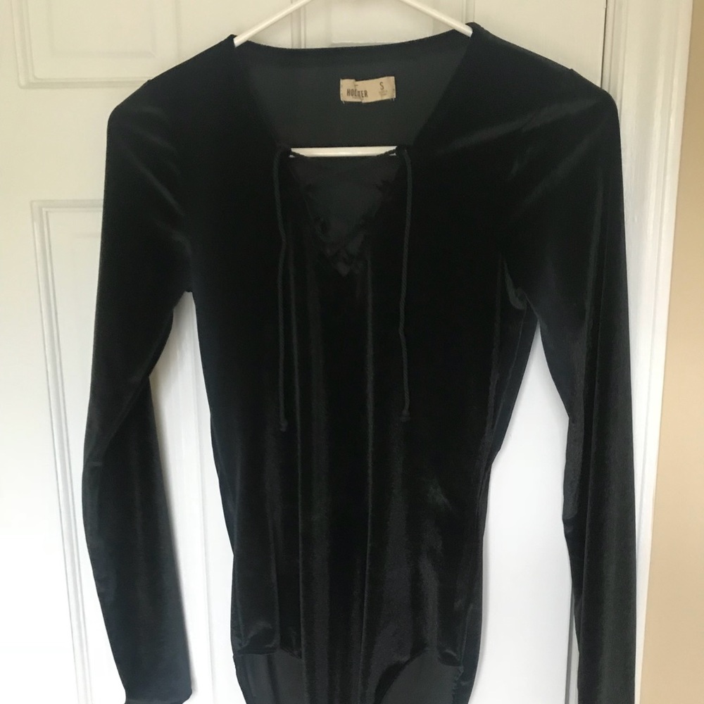 Long sleeves suede Bodysuit